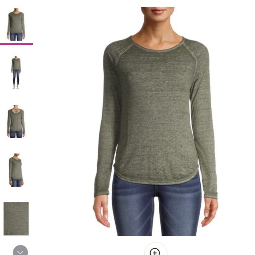 No Boundaries Juniors' Burnout Long Sleeve Tee